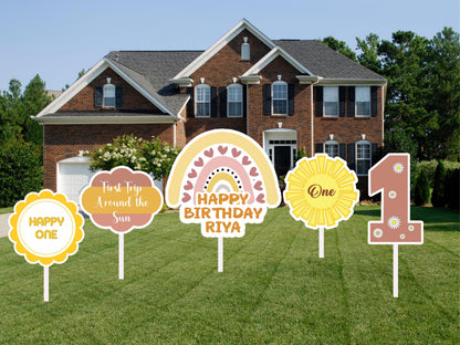 First Trip Around the Sun Theme Birthday Party Cutouts
