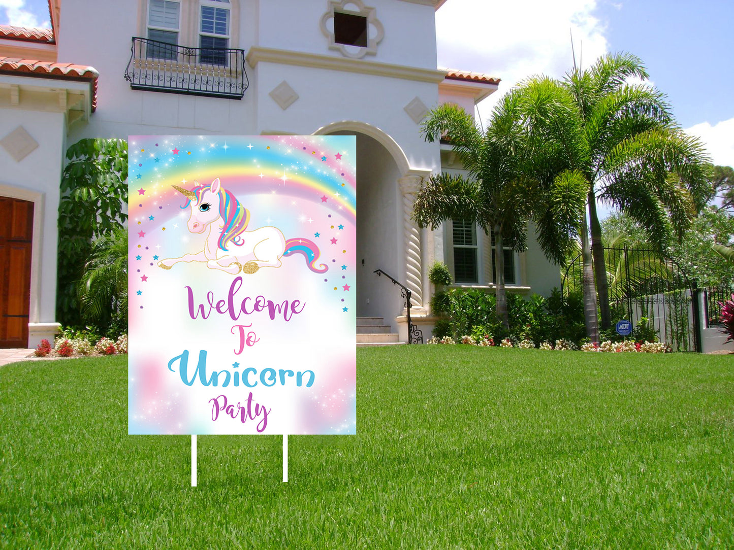 Unicorn Theme Birthday Party Welcome Board