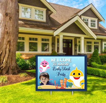 Baby Shark Theme Birthday Party Welcome Board