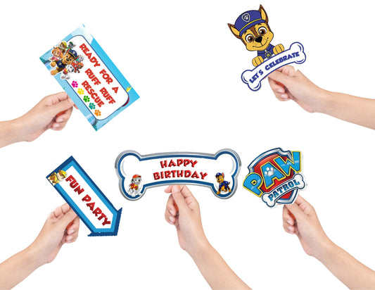 Paw Patrol Theme Birthday Party Photo Booth Props Kit