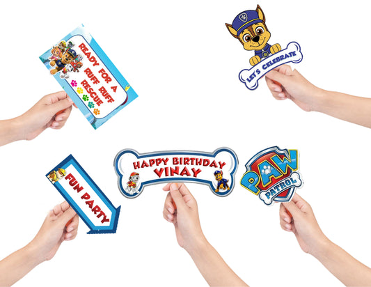 Paw Patrol Theme Birthday Party Photo Booth Props Kit