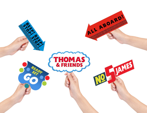 Thomas & Friends Theme Birthday Party Photo Booth Props Kit