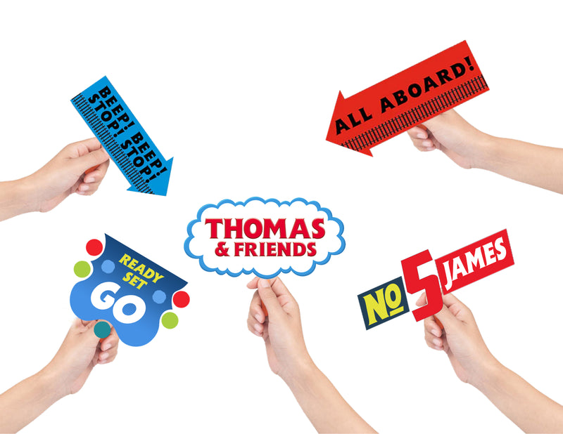 Thomas & Friends Theme Birthday Party Photo Booth Props Kit