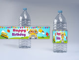 Wheels on the Bus Theme Birthday Party Water Bottle Labels