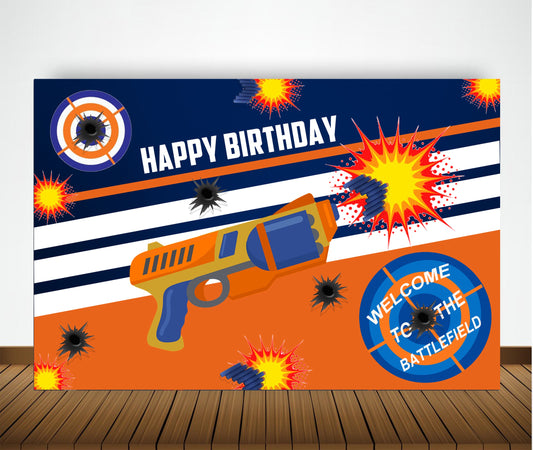 Battle Field - Birthday Party Backdrop For Photography Banner Kids Event Cake Table Decor Home Decoration