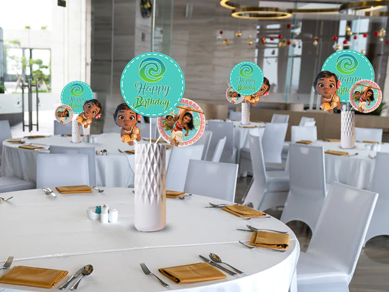 Moana Theme Birthday Party Table Toppers for Decoration