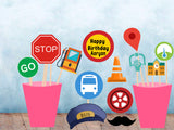 Wheels on the Bus Theme Birthday Party Photo Booth Props Kit