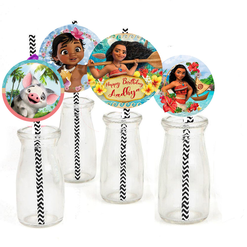 Moana Theme Birthday Party Straws