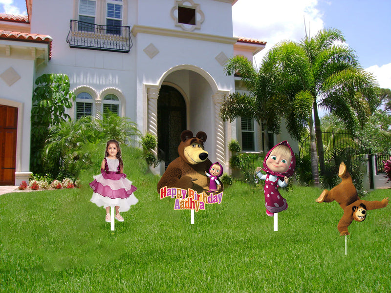 Masha and The Bear Theme Birthday Party Cutouts