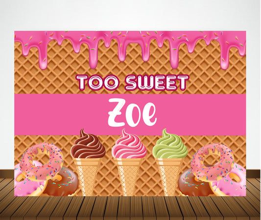 Personalize 2nd Birthday Backdrop Banner