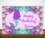 Personalize Mermaid Backdrop Banner