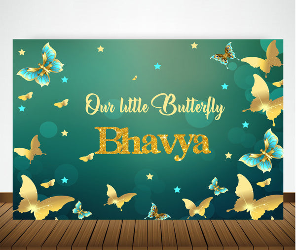 Personalize Butterfly Backdrop Banner