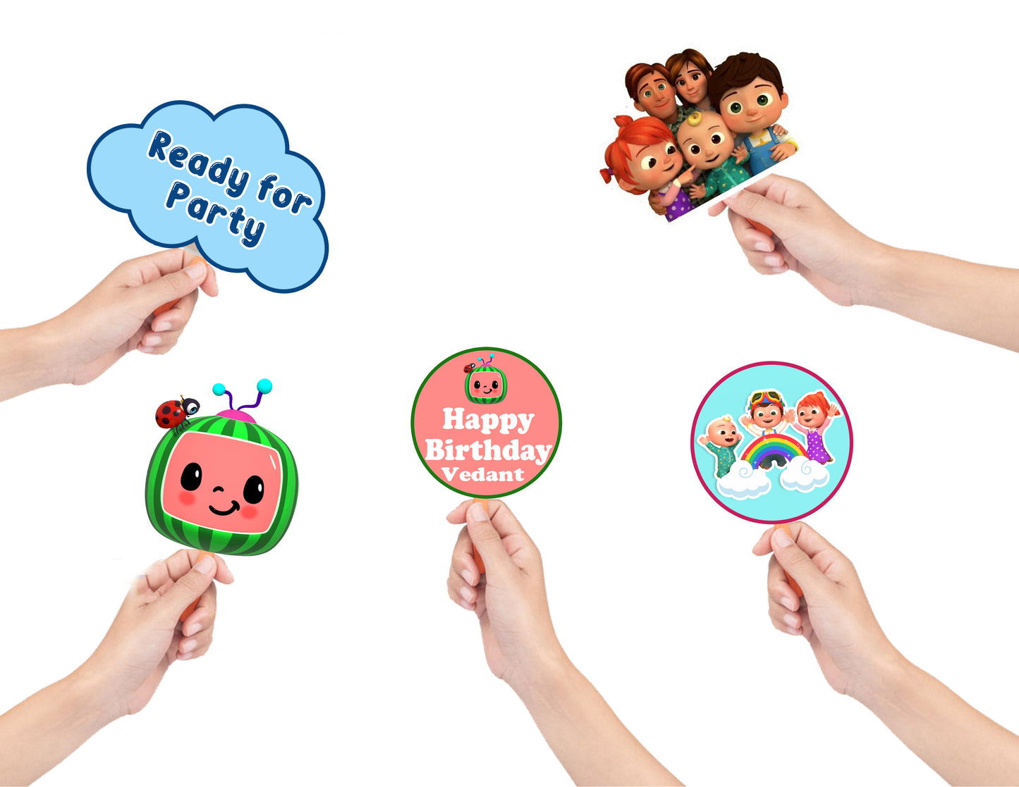 Cocomelon Theme Birthday Party Photo Booth Props Kit