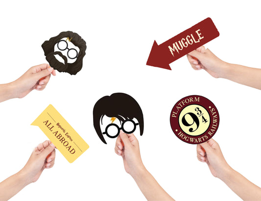 Harry Potter Theme Birthday Party Photo Booth Props Kit