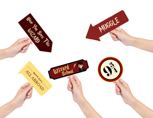 Harry Potter Theme Birthday Party Photo Booth Props Kit