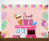 Two Sweet Theme Birthday Party Backdrop 