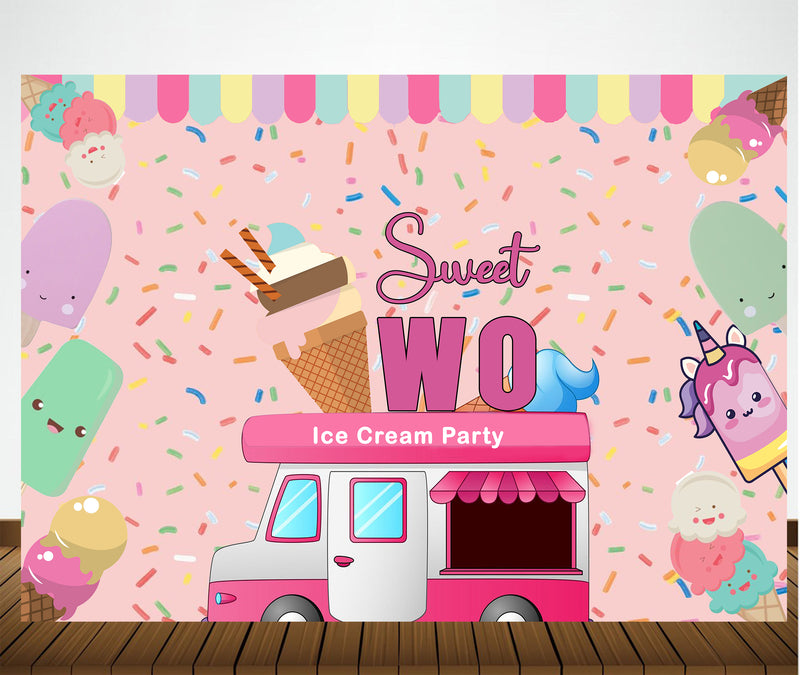 Two Sweet Theme Birthday Party Backdrop 