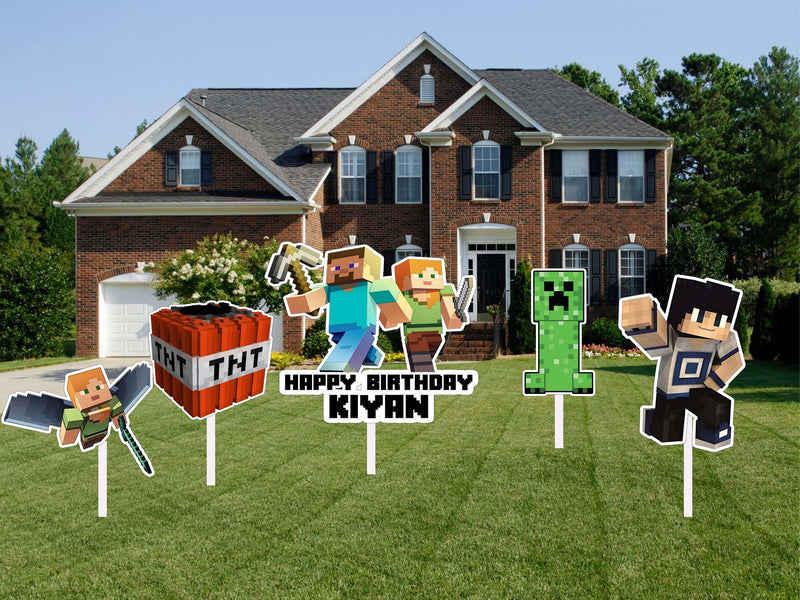 Minecraft Theme Birthday Party Cutouts