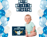 My First Tooth Party Banner Photo Prop Boys