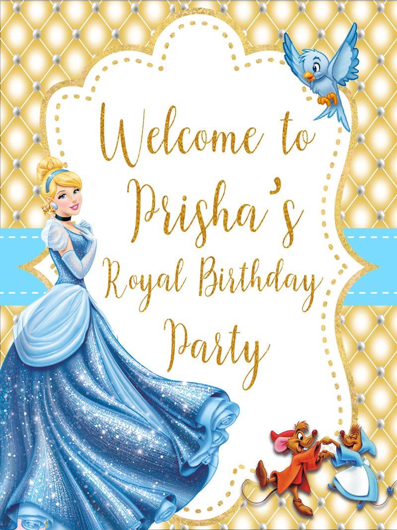 Cinderella Theme Birthday Party Welcome Board