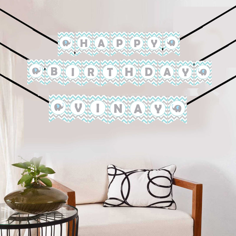 Elephant Theme Birthday Party Banner for Decoration