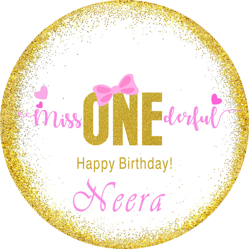 Personalize Round 1st Birthday Backdrop Banner