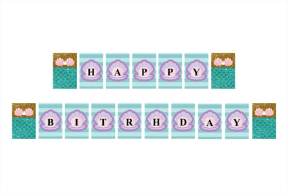 Mermaid Theme Birthday Party Banner for Decoration