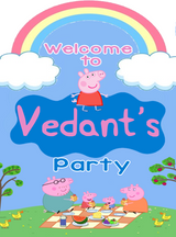 Peppa Pig Theme Birthday Party Welcome Board