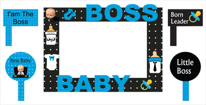 Boss Baby Theme Birthday Party Selfie Photo Booth Frame & Props