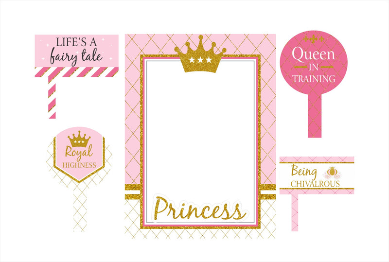 Princess Birthday Party Selfie Photo Booth Frame & Props
