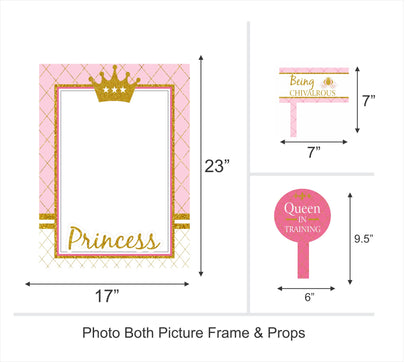 Princess Birthday Party Selfie Photo Booth Frame & Props