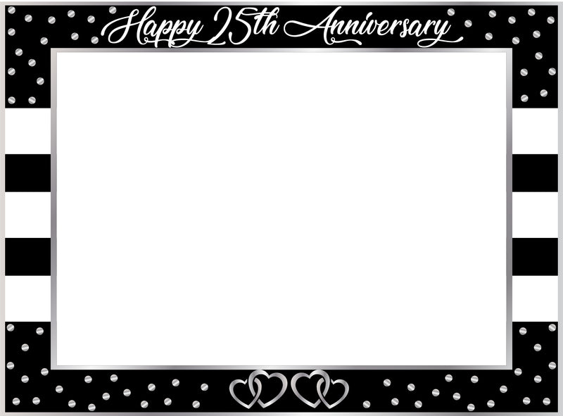 25th Anniversary Party Selfie Photo Booth Frame & Props
