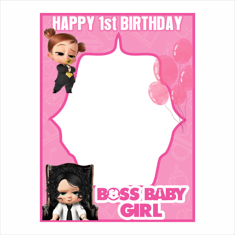 Boss Baby Girl Theme Birthday Party Selfie Photo Booth Frame