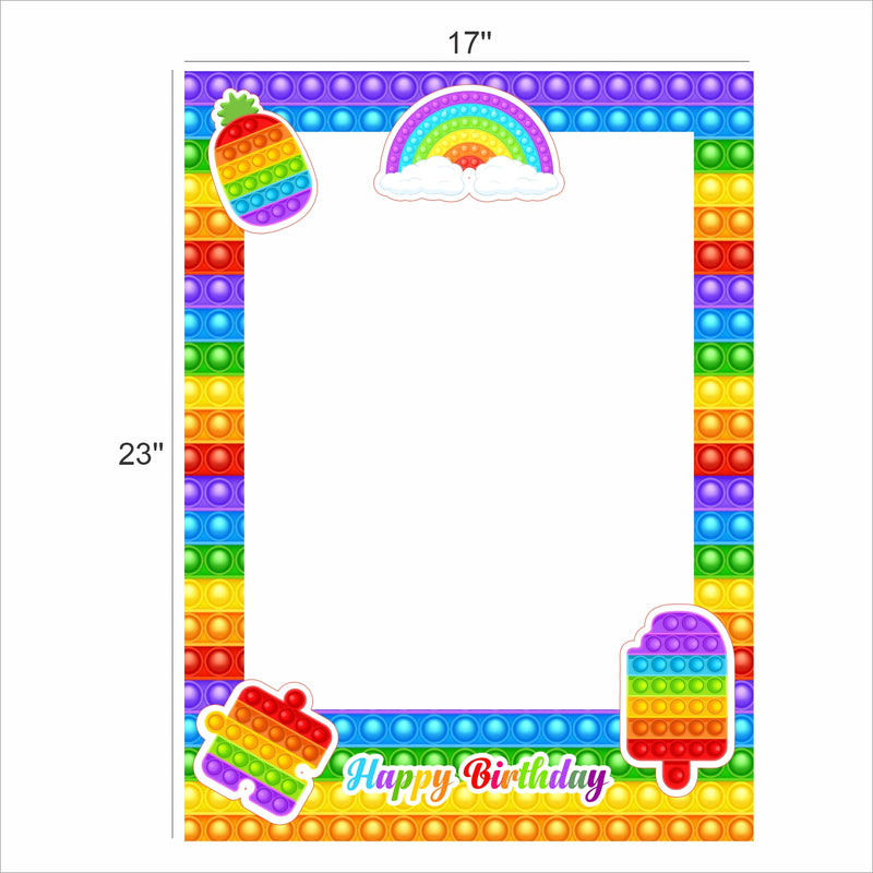 Pop It Theme Birthday Party Selfie Photo Booth Frame