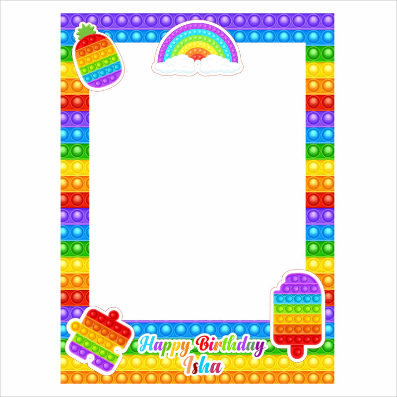 Pop It Theme Birthday Party Selfie Photo Booth Frame