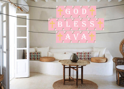 Baptism Ceremony Girls Banner Decoration