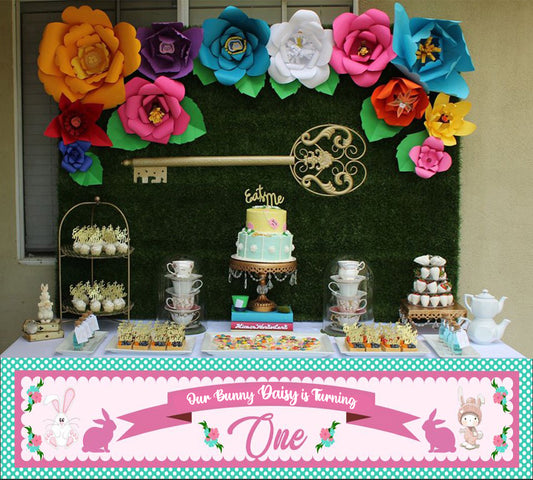 Some Bunny Is One Birthday Party Long Banner for Decoration