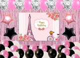 Oh La La Paris Theme Birthday Complete Party Kit with Backdrop & Decorations