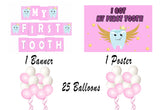 My First Tooth Party Banner Photo Prop Girls