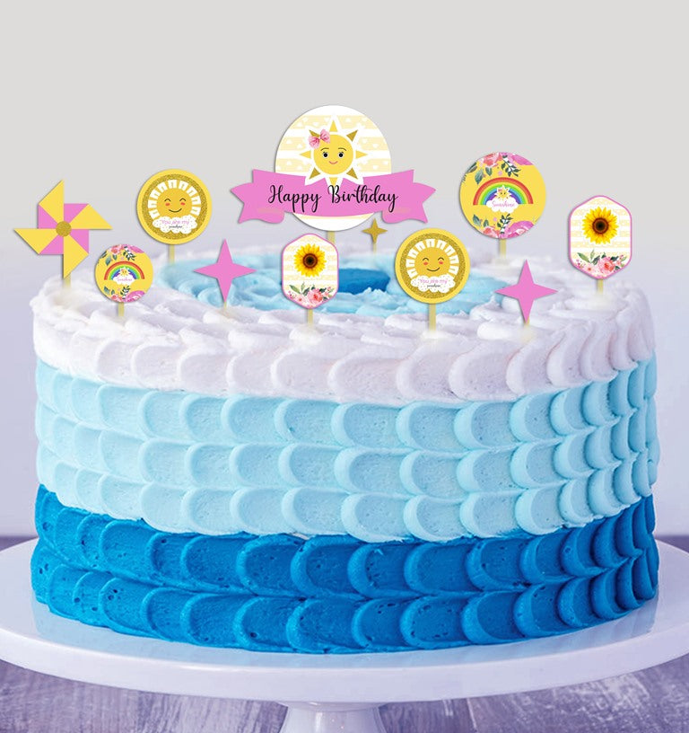 Sunshine Theme Birthday Party Cake Topper /Cake Decoration Kit