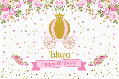 Personalize Princess Birthday Backdrop Banner