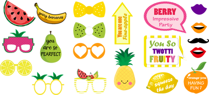 Twotti Fruity Theme Birthday Party Photo Booth Props Kit