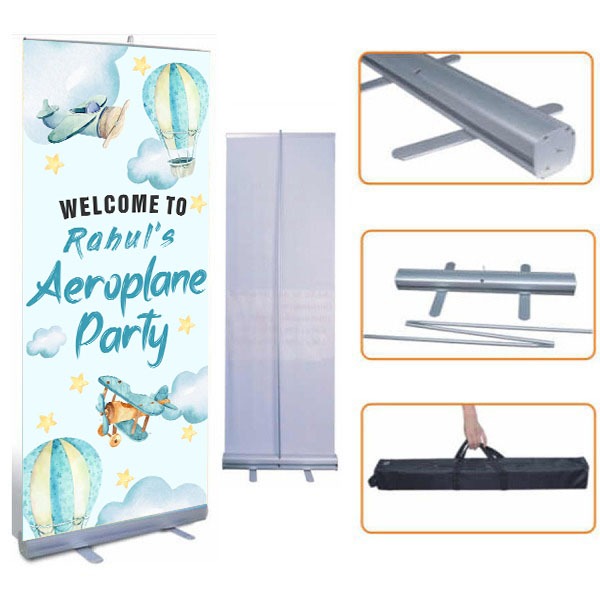 Aeroplane Customized Welcome Banner Roll up Standee (with stand)
