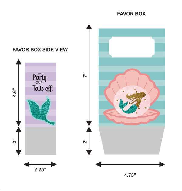 Mermaid Theme Birthday Party Favor Box/Return Gift Bag