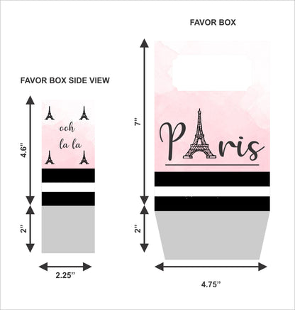 Oh La La - It'S Paris  Theme Favor Box/Return Gift Bag (Pack Of 6)
