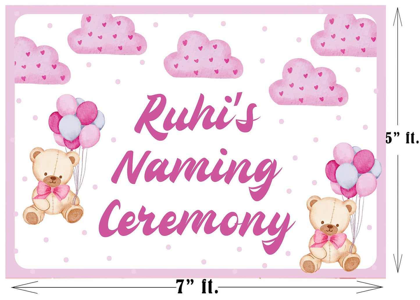 Naming Ceremony Girl Backdrop Banner Decoration