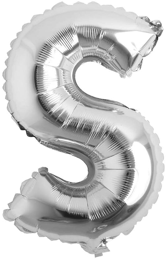 16 Inch S Alphabet Letter Balloons Birthday Balloons Silver Foil Letter Balloons Birthday Party Decorations Kids