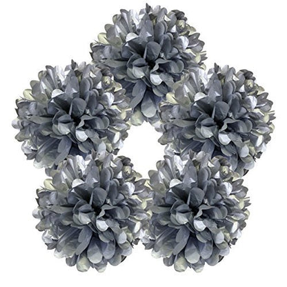Pom Pom Flower Decoration Set Of 5 Pcs (Multi Color) For Birthday Parties, Anniversary Party & Baby Shower