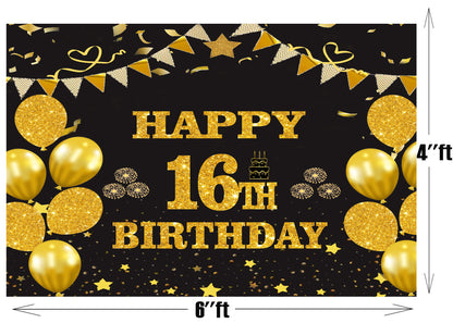 16th Birthday Party Backdrop 