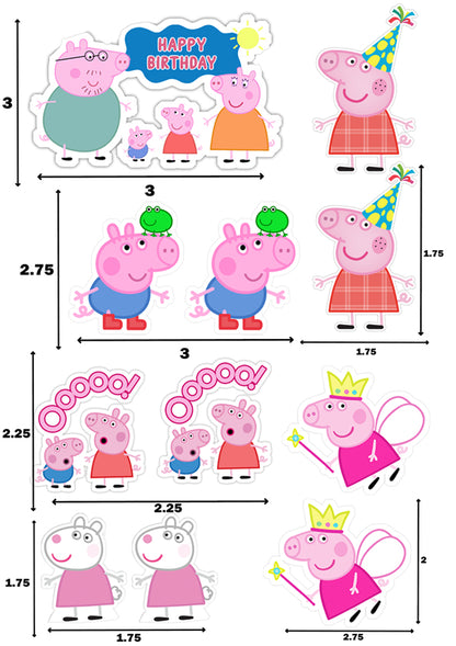 Peppa Pig Theme Birthday Party Cake Topper /Cake Decoration Kit